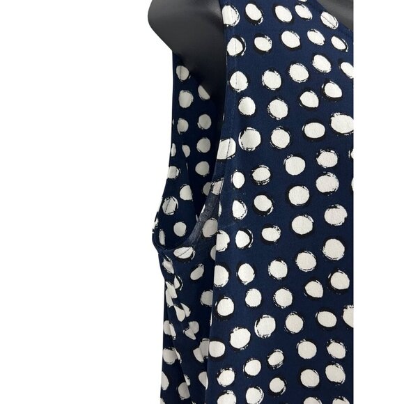 Alfani Women XL Extra Large Blue White Polka Dot Sleeveless Top Blouse NWT New - Picture 6 of 10